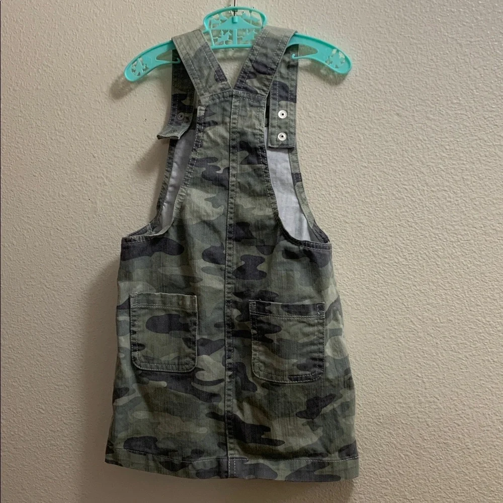 Children’s Place Camo Camouflage Overall Dress Size 5 Spring Summer Party Cotton